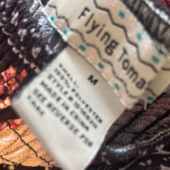 Flying Tomato Floral Off The Shoulders Smocked Bodice Mini Peasant Dress Size M - Picture 8 of 10